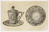 Chocolate cup in silver from the Industrial arts of the Nineteenth Century (1851-1853) by <a href="https://www.rawpixel.com/search/Sir%20Matthew%20Digby%20wyatt?">Sir Matthew Digby wyatt</a> (1820-1877).