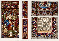 Specimens of stained glass from the Industrial arts of the Nineteenth Century (1851-1853) by <a href="https://www.rawpixel.com/search/Sir%20Matthew%20Digby%20wyatt?">Sir Matthew Digby wyatt</a> (1820-1877).