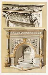 Portions of stoves from the Industrial arts of the Nineteenth Century (1851-1853) by <a href="https://www.rawpixel.com/search/Sir%20Matthew%20Digby%20wyatt?">Sir Matthew Digby wyatt</a> (1820-1877).