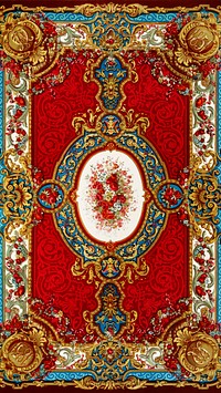 Oriental carpet iPhone wallpaper. Remixed from public domain artwork by Matthew Digby Wyatt.