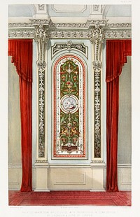 Painted arabesque from the Industrial arts of the Nineteenth Century (1851-1853) by Sir Matthew Digby wyatt (1820-1877).