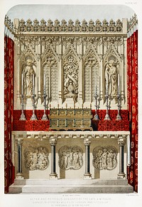 Altar and reredos from the Industrial arts of the Nineteenth Century (1851-1853) by <a href="https://www.rawpixel.com/search/Sir%20Matthew%20Digby%20wyatt?">Sir Matthew Digby wyatt</a> (1820-1877).
