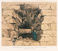 Plate 11 : False Passage towards the centre of the Pyramid by <a href="https://www.rawpixel.com/search/Giovanni%20Battista%20Belzoni?">Giovanni Battista Belzoni</a> (1778-1823) from Plates illustrative of the researches and operations in Egypt and Nubia (1820). Original from New York public library. Digitally enhanced by rawpixel.