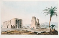 The Temple of Dakke in Nubia illustration from the kings tombs in Thebes by <a href="https://www.rawpixel.com/search/Giovanni%20Battista%20Belzoni?">Giovanni Battista Belzoni</a> (1778-1823) from Plates illustrative of the researches and operations in Egypt and Nubia (1820). Original from New York public library. Digitally enhanced by rawpixel.