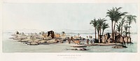 Extraordinary Overflowing of the Nile illustration from the kings tombs in Thebes by <a href="https://www.rawpixel.com/search/Giovanni%20Battista%20Belzoni?">Giovanni Battista Belzoni</a> (1778-1823) from Plates illustrative of the researches and operations in Egypt and Nubia (1820). Original from New York public library. Digitally enhanced by rawpixel.