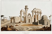 Ruins of the Temple at Erments illustration from the kings tombs in Thebes by <a href="https://www.rawpixel.com/search/Giovanni%20Battista%20Belzoni?">Giovanni Battista Belzoni</a> (1778-1823) from Plates illustrative of the researches and operations in Egypt and Nubia (1820). Original from New York public library. Digitally enhanced by rawpixel.