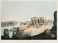 View of the ruins of Ombos and adjacent country illustration from the kings tombs in Thebes by <a href="https://www.rawpixel.com/search/Giovanni%20Battista%20Belzoni?">Giovanni Battista Belzoni</a> (1778-1823) from Plates illustrative of the researches and operations in Egypt and Nubia (1820). Original from New York public library. Digitally enhanced by rawpixel.