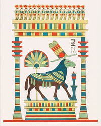 Amon, Amon-ra illustration from Pantheon Egyptien (1823-1825) by <a href="https://www.rawpixel.com/search/Leon%20Jean%20Joseph%20Dubois?&amp;sort=curated&amp;page=1">Leon Jean Joseph Dubois</a> (1780-1846). Original from The New York Public Library. Digitally enhanced by rawpixel.