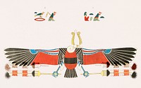 Vintage illustration of Vulture, emblem of Neith
