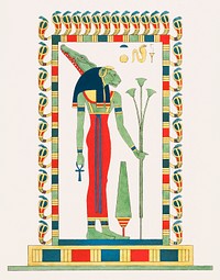 Neith illustration from Pantheon Egyptien (1823-1825) by <a href="https://www.rawpixel.com/search/Leon%20Jean%20Joseph%20Dubois?&amp;sort=curated&amp;page=1">Leon Jean Joseph Dubois</a> (1780-1846). Original from The New York Public Library. Digitally enhanced by rawpixel.