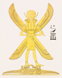 Khonsu illustration from Pantheon Egyptien (1823-1825) by <a href="https://www.rawpixel.com/search/Leon%20Jean%20Joseph%20Dubois?&amp;sort=curated&amp;page=1">Leon Jean Joseph Dubois</a> (1780-1846). Original from The New York Public Library. Digitally enhanced by rawpixel.