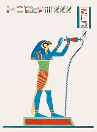 Hermes Trismegistus illustration from Pantheon Egyptien (1823-1825) by <a href="https://www.rawpixel.com/search/Leon%20Jean%20Joseph%20Dubois?&amp;sort=curated&amp;page=1">Leon Jean Joseph Dubois</a> (1780-1846). Original from The New York Public Library. Digitally enhanced by rawpixel.