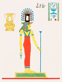 Hathor illustration from Pantheon Egyptien (1823-1825) by Leon Jean Joseph Dubois (1780-1846). Original from The New York Public Library. Digitally enhanced by rawpixel.