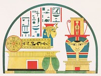Vintage illustration of Emblems of Hathor