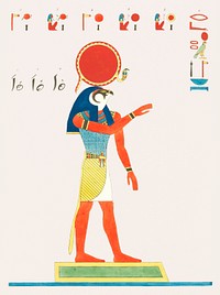 Ra illustration from Pantheon Egyptien (1823-1825) by <a href="https://www.rawpixel.com/search/Leon%20Jean%20Joseph%20Dubois?&amp;sort=curated&amp;page=1">Leon Jean Joseph Dubois</a> (1780-1846). Original from The New York Public Library. Digitally enhanced by rawpixel.