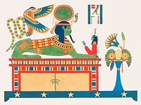 Sphinx of Ra or the Sun illustration from Pantheon Egyptien (1823-1825) by <a href="https://www.rawpixel.com/search/Leon%20Jean%20Joseph%20Dubois?&amp;sort=curated&amp;page=1">Leon Jean Joseph Dubois</a> (1780-1846). Original from The New York Public Library. Digitally enhanced by rawpixel.