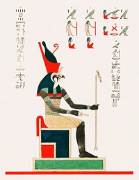 Horus illustration from Pantheon Egyptien (1823-1825) by <a href="https://www.rawpixel.com/search/Leon%20Jean%20Joseph%20Dubois?&amp;sort=curated&amp;page=1">Leon Jean Joseph Dubois</a> (1780-1846). Original from The New York Public Library. Digitally enhanced by rawpixel.