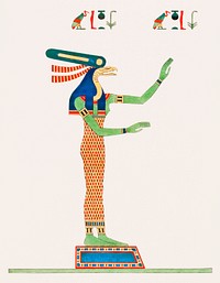 Wadjet illustration from Pantheon Egyptien (1823-1825) by <a href="https://www.rawpixel.com/search/Leon%20Jean%20Joseph%20Dubois?&amp;sort=curated&amp;page=1">Leon Jean Joseph Dubois</a> (1780-1846). Original from The New York Public Library. Digitally enhanced by rawpixel.