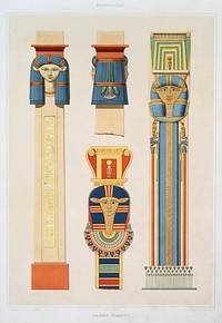 Isis pillars from Histoire de l'art &eacute;gyptien (1878) by &Eacute;mile Prisse d'Avennes. Original from The New York Public Library. Digitally enhanced by rawpixel.