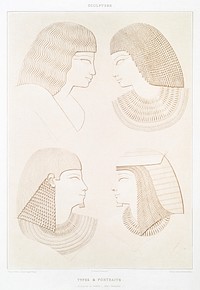 Types &amp; portraits from Histoire de l&#39;art &eacute;gyptien (1878) by <a href="https://www.rawpixel.com/search/%C3%89mile?sort=curated&amp;page=1">&Eacute;mile Prisse d&#39;Avennes</a>. Original from The New York Public Library. Digitally enhanced by rawpixel.