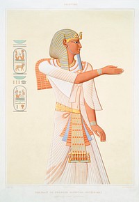 Portrait of Pharaoh Merneptah-Hot&eacute;phimat from Histoire de l&#39;art &eacute;gyptien (1878) by <a href="https://www.rawpixel.com/search/%C3%89mile?sort=curated&amp;page=1">&Eacute;mile Prisse d&#39;Avennes</a>. Original from The New York Public Library. Digitally enhanced by rawpixel.