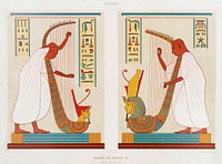 Bards of Ramses III from Histoire de l&#39;art &eacute;gyptien (1878) by <a href="https://www.rawpixel.com/search/%C3%89mile?sort=curated&amp;page=1">&Eacute;mile Prisse d&#39;Avennes</a>. Original from The New York Public Library. Digitally enhanced by rawpixel.