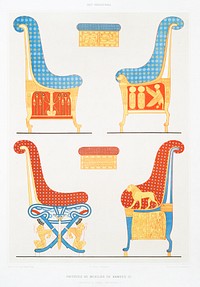 Armchairs of Ramses III from Histoire de l&#39;art &eacute;gyptien (1878) by <a href="https://www.rawpixel.com/search/%C3%89mile?sort=curated&amp;page=1">&Eacute;mile Prisse d&#39;Avennes</a>. Original from The New York Public Library. Digitally enhanced by rawpixel.