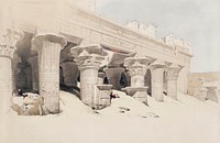 Portico of the Temple of Edfou Upper Egypt illustration by <a href="https://www.rawpixel.com/search/David%20Roberts?&amp;page=1">David Roberts</a> (1796&ndash;1864). Original from The New York Public Library. Digitally enhanced by rawpixel.