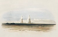 Statues of Memnon Thebes illustration by <a href="https://www.rawpixel.com/search/David%20Roberts?&amp;page=1">David Roberts</a> (1796&ndash;1864). Original from The New York Public Library. Digitally enhanced by rawpixel.
