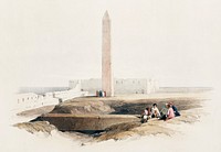 Obelisk at Alexandria commonly called Cleopatra's needle illustration by David Roberts (1796&ndash;1864). Original from The New York Public Library. Digitally enhanced by rawpixel.