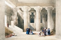 Temple of Egyptian illustration by David Roberts (1796&ndash;1864). Original from The New York Public Library. Digitally enhanced by rawpixel.