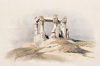 Temple of Wady Kardassy in Nubia illustration by <a href="https://www.rawpixel.com/search/David%20Roberts?&amp;page=1">David Roberts</a> (1796&ndash;1864). Original from The New York Public Library. Digitally enhanced by rawpixel.