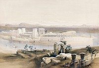 General view of the Island of Philae Nubia illustration by <a href="https://www.rawpixel.com/search/David%20Roberts?&amp;page=1">David Roberts</a> (1796&ndash;1864). Original from The New York Public Library. Digitally enhanced by rawpixel.