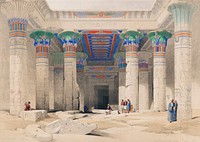 Grand Portico of the Temple of Philae Nubia illustration by <a href="https://www.rawpixel.com/search/David%20Roberts?&amp;page=1">David Roberts</a> (1796&ndash;1864). Original from The New York Public Library. Digitally enhanced by rawpixel.
