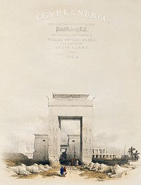 Great gateway leading to the Temple of Karnak Thebes illustration by <a href="https://www.rawpixel.com/search/David%20Roberts?&amp;page=1">David Roberts</a> (1796&ndash;1864). Original from The New York Public Library. Digitally enhanced by rawpixel.