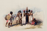 Group of Nubians (Wady Kardasey) illustration by David Roberts (1796–1864). Original from The New York Public Library. Digitally enhanced by rawpixel.