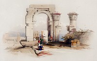 Ruins Temple on the Island of Biggeh Nubia illustration by David Roberts (1796&ndash;1864). Original from The New York Public Library. Digitally enhanced by rawpixel.
