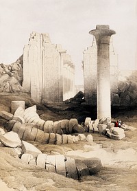Karnac (Karnak) illustration by <a href="https://www.rawpixel.com/search/David%20Roberts?&amp;page=1">David Roberts</a> (1796&ndash;1864). Original from The New York Public Library. Digitally enhanced by rawpixel.