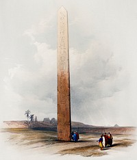 Obelisk of Heliopoli illustration by <a href="https://www.rawpixel.com/search/David%20Roberts?&amp;page=1">David Roberts</a> (1796&ndash;1864). Original from The New York Public Library. Digitally enhanced by rawpixel.