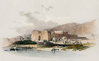 Temple of Kalabshee (Kalabsha) Nubia illustration by <a href="https://www.rawpixel.com/search/David%20Roberts?&amp;page=1">David Roberts</a> (1796&ndash;1864). Original from The New York Public Library. Digitally enhanced by rawpixel.