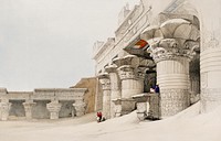 Temple Of Edfou (Edfu) illustration by <a href="https://www.rawpixel.com/search/David%20Roberts?&amp;page=1">David Roberts</a> (1796&ndash;1864). Original from The New York Public Library. Digitally enhanced by rawpixel.