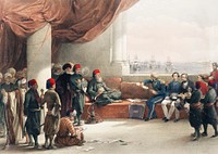 Interview with The Viceroy of Egypt at His palace at Alexandria illustration by <a href="https://www.rawpixel.com/search/David%20Roberts?&amp;page=1">David Roberts</a> (1796&ndash;1864). Original from The New York Public Library. Digitally enhanced by rawpixel.