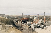 Looking west in Cairo illustration by <a href="https://www.rawpixel.com/search/David%20Roberts?&amp;page=1">David Roberts</a> (1796&ndash;1864). Original from The New York Public Library. Digitally enhanced by rawpixel.