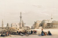 The entrance to the Citadel of Cairo illustration by <a href="https://www.rawpixel.com/search/David%20Roberts?&amp;page=1">David Roberts</a> (1796&ndash;1864). Original from The New York Public Library. Digitally enhanced by rawpixel.