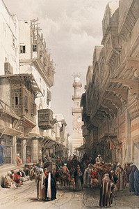Mosque The Mooristan Cairo illustration by <a href="https://www.rawpixel.com/search/David%20Roberts?&amp;page=1">David Roberts</a> (1796&ndash;1864). Original from The New York Public Library. Digitally enhanced by rawpixel.