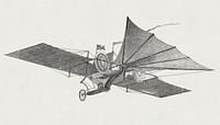 Vintage Illustration of Henson&#39;s aerial steam carriage