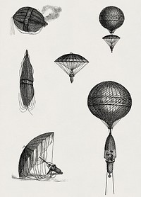 Vintage illustration of Mr. Henson's ascent