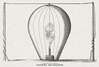 Rarified air balloon from a system of aeronautics (1850) by <a href="https://www.rawpixel.com/search/John%20Wise?&amp;page=1">John Wise </a>(1808-1879)