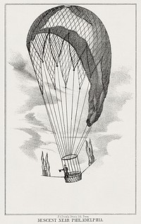 Descent near Philadelphia from a system of aeronautics (1850) by John Wise (1808-1879)