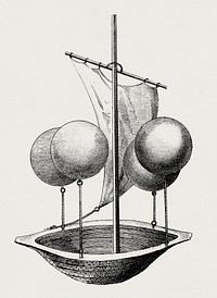 Vintage Illustration of Lana's aeronautic vessel